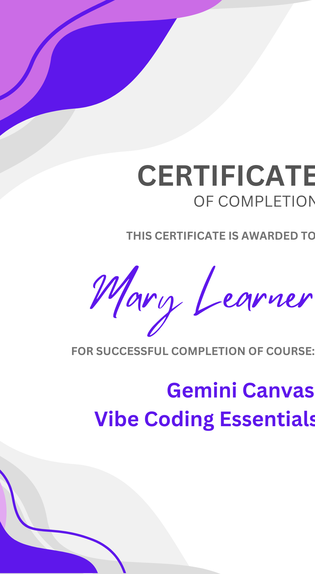 Course Certificate